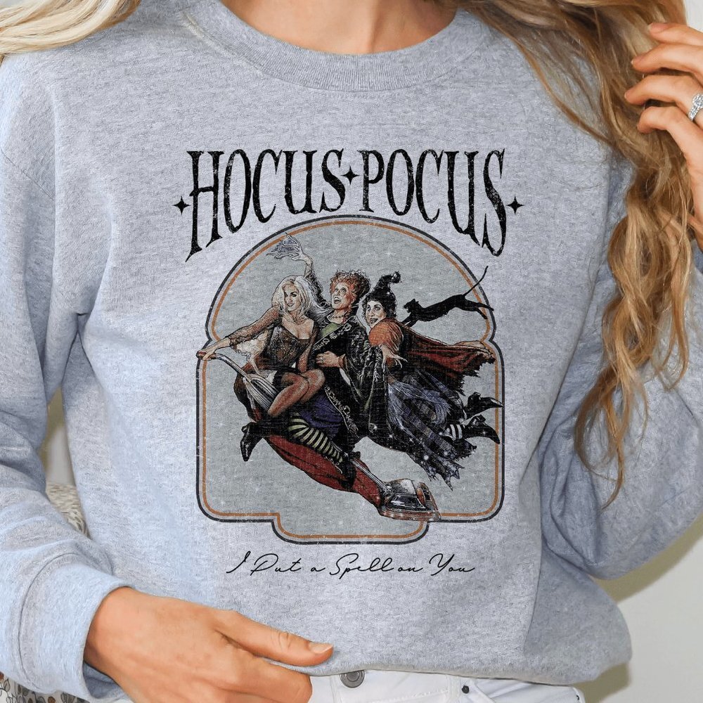 I Put a Spell On You Hocus Pocus Halloween Dark Grey Sweatshirt